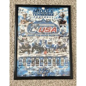 Kevin Byard Signed MTSU Blue Raiders Football Poster 2013 Season Framed RARE